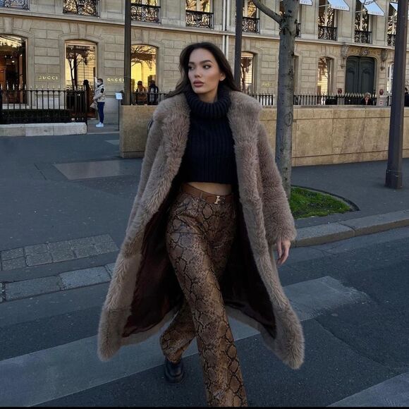 Mango Iconic Faux Fur Coat New - Picture 5 of 11